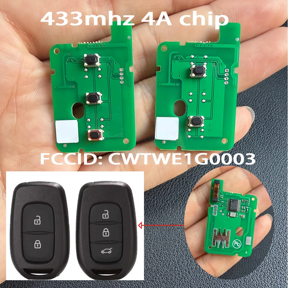 

Автомобильный дистанционный ключ 2/3 кнопки 433 434 МГц 4A-чип печатная плата для Renault Sandero Dacia Logan Clio4 Duster Symbol Kwid Lodgy Trafic