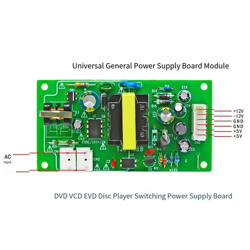 【PUBLICIDADE】 Módulo de placa de alimentação universal DVD, VCD, EVD Placa de alimentação do interruptor do leitor de DVD + 5V + 12V -12V