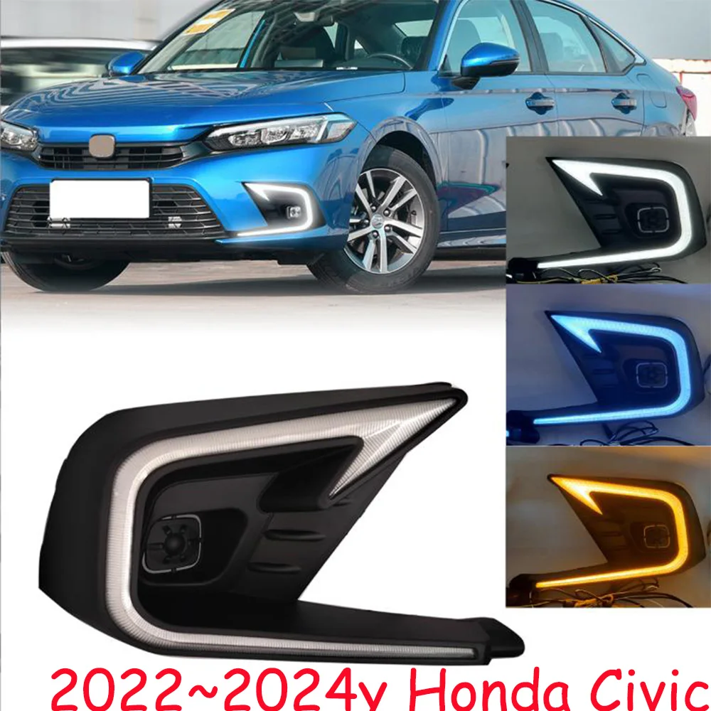 car accessories bumper headlight for Honda Civic daytime light 2022~2024y motor DRL LED auto headlamp fog light