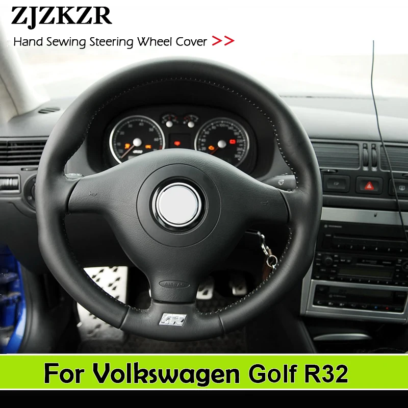 

Для Volkswagen VW Golf R32 IV 2002-2004 2005, ручная строчка из микрофибры, кожаный чехол на руль автомобиля, аксессуары для интерьера «сделай сам»