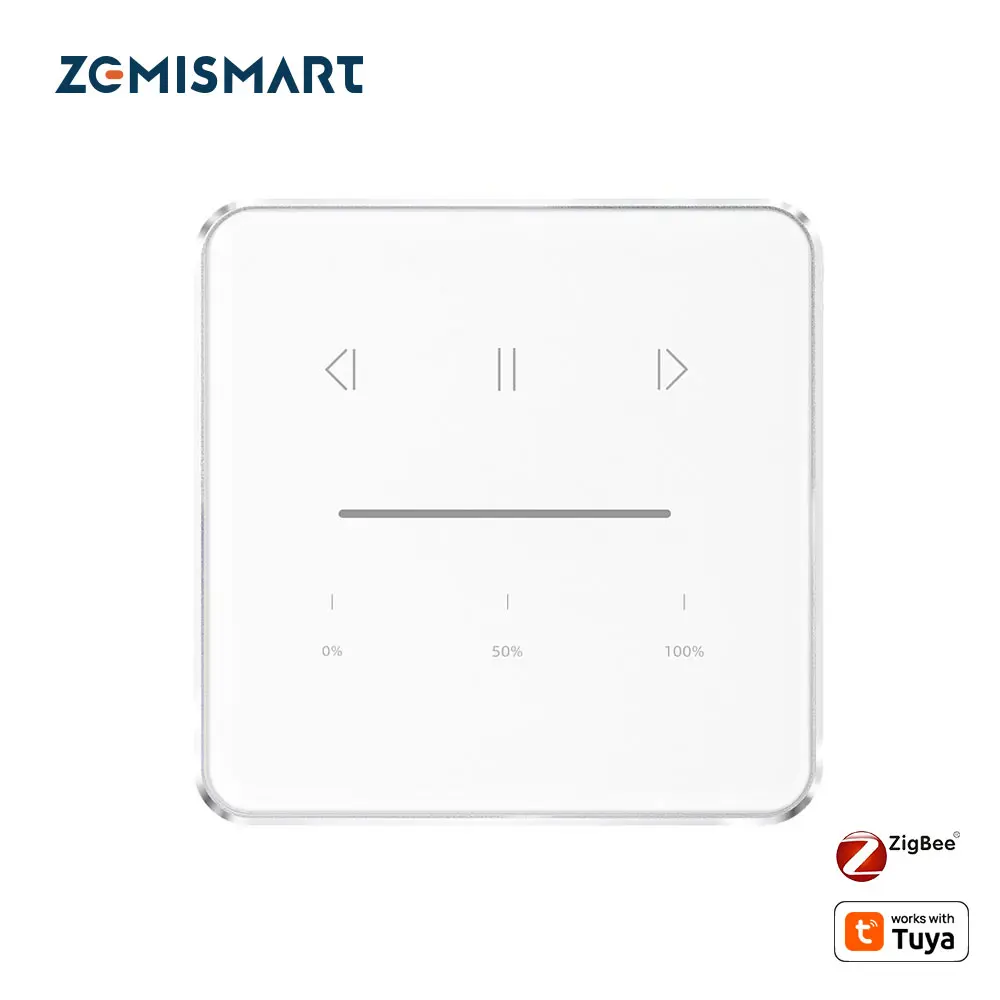 

Zemismart Zigbee Curtain Switch for Roller Shade Motor Smart Shutter Switch with Percentage Control Work with Tuya Hub Alexa Goo