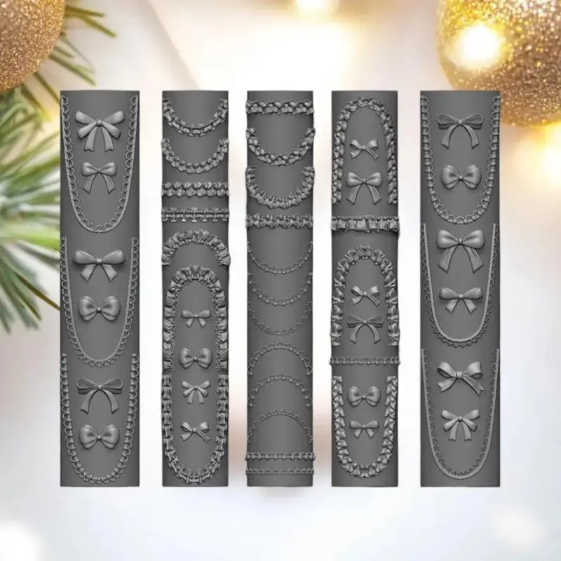 

Stunning DIY Nail Art Shop: 3D Silicone Nail Molds with Dragons Bone, Star Chain, Bowknot Prints