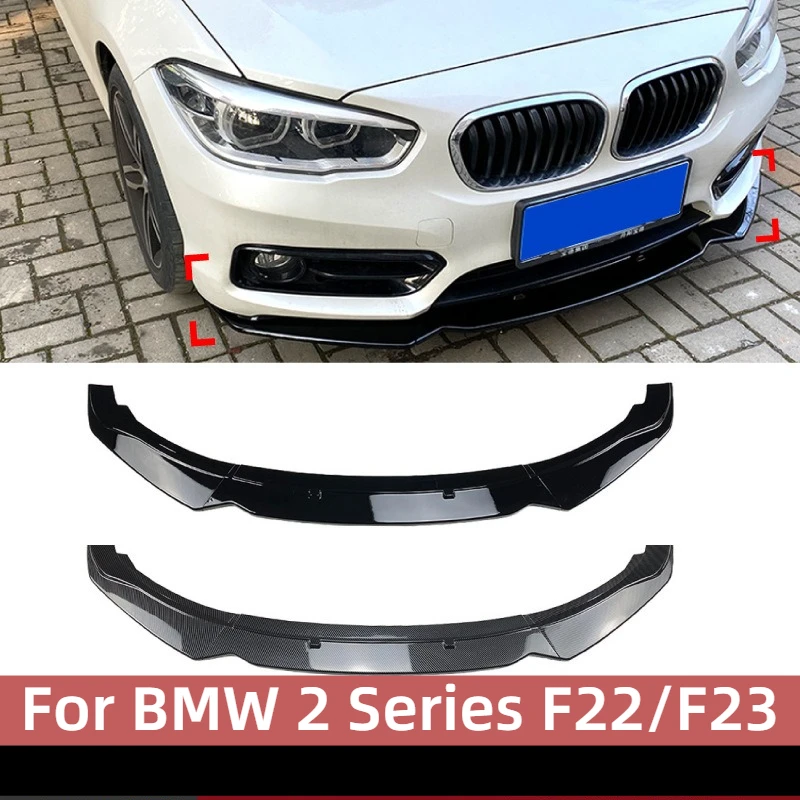 Aa Gloss Black Car Front Bumper Splitter Lip For BMW 2 Series F22/F23 M235i M240i M-Sport 2014-2021 Bumper Cover Guard Protecter