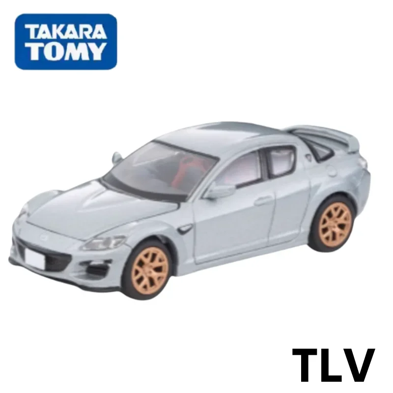 TLV 1:64 August Japanese Car Era 18 Mazda RX-8 Spirit Silver alloy die cast static car model, boys collection decorative toy.