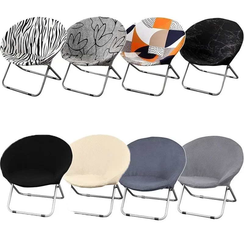 Washable Cover Folding Printed Covers Round Seat Chair Camping Stretchable Protector Moon Stretch Saucer