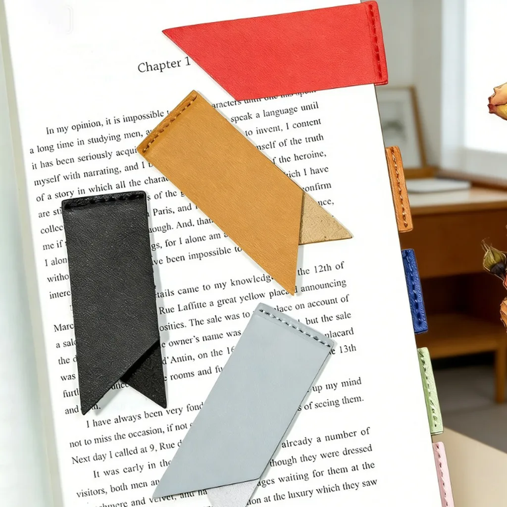 Swallowtail Folded Pu Leather Bookmark Waterproof Durable Page Marker For Book Reader Reading Books Clip Office School Supplies