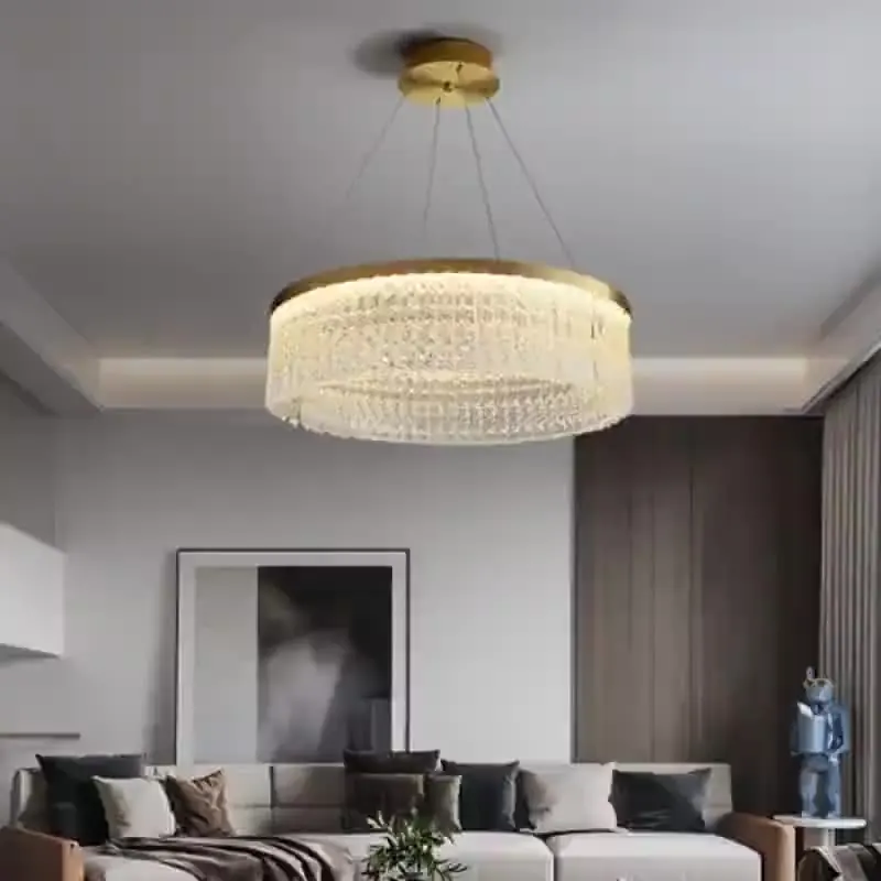 

Nordic chandelier Main Living Room Postmodern Light Luxury High-End Bedroom Lamp Atmospheric Restaurant Crystal chandeliers