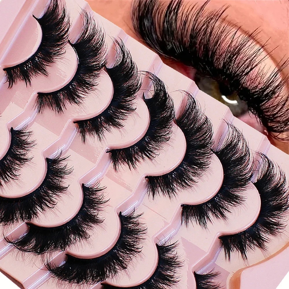 7 Pairs Cat Eye False Eyelashes Winged Lashes Natural Look Fluffy Makeup Eyelashes Extensions For Party Dating Stage Makeup