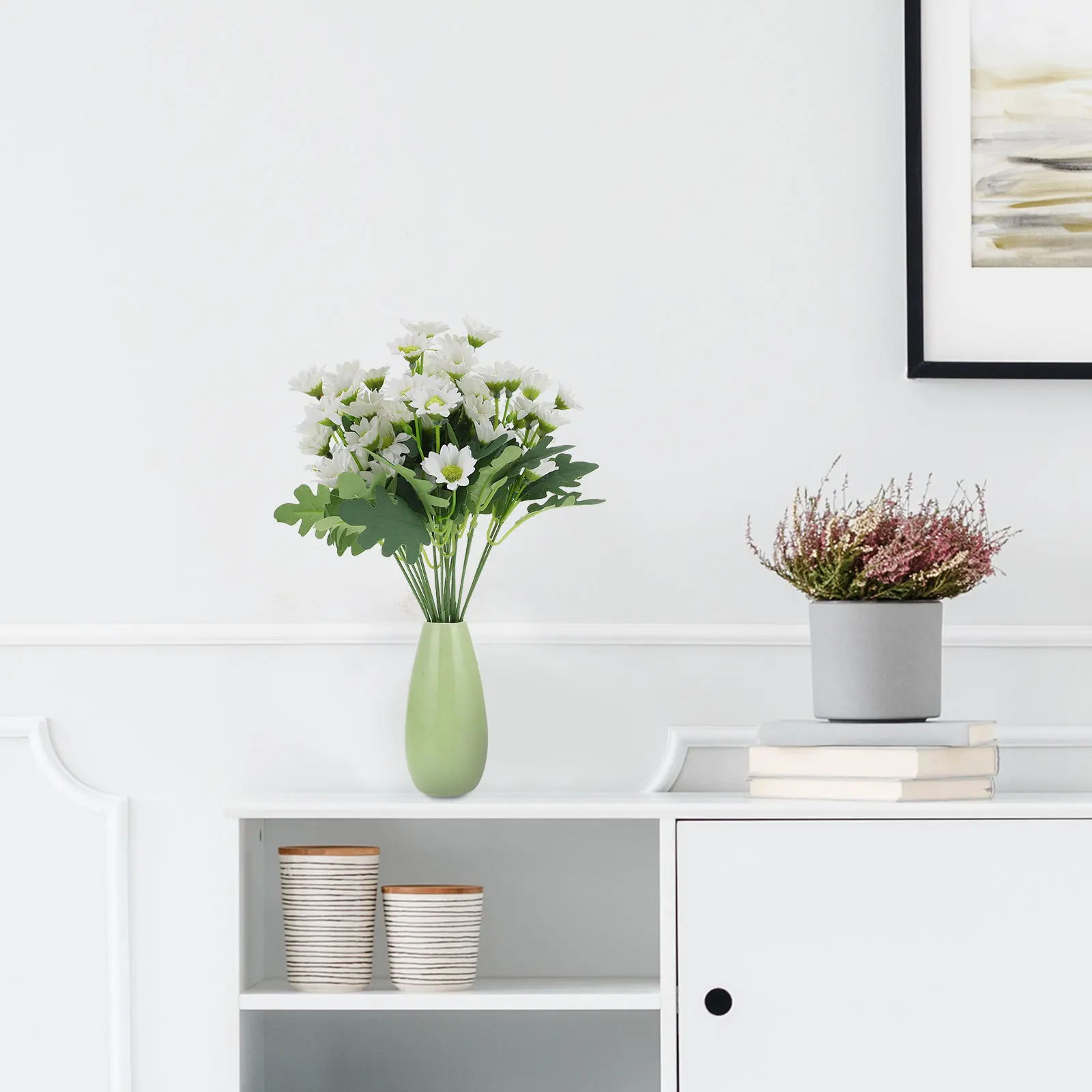 

3pcs Artificial Daisy Bouquet Simulation Decor Home Office Shop Table Setting Fake Flower Arrangement Plastic Plant Bedroom