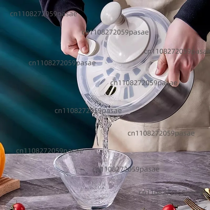 

Новая сушилка для овощей из нержавеющей стали, большая пластиковая корзина для сушки салата и овощей, коммерческая, для удаления воды