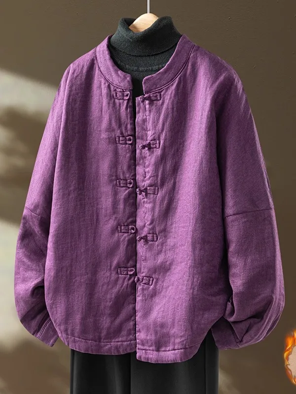 

Новое хлопковое пальто National Sle Purple East Comes, осенне-зимнее теплое хлопковое пальто с воротником-стойкой на пуговицах, модное хлопковое пальто Thiened