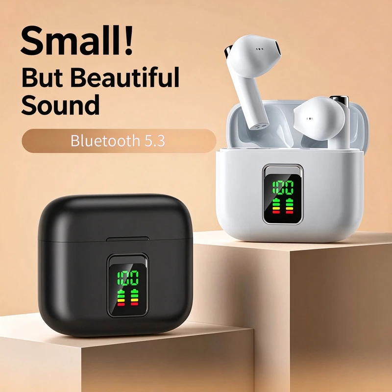 TWS Wireless Earbuds Bluetooth 5.3 Game Low Latency Digital Display Touch Control In Ear Earphones For Gaming Music Daily Use