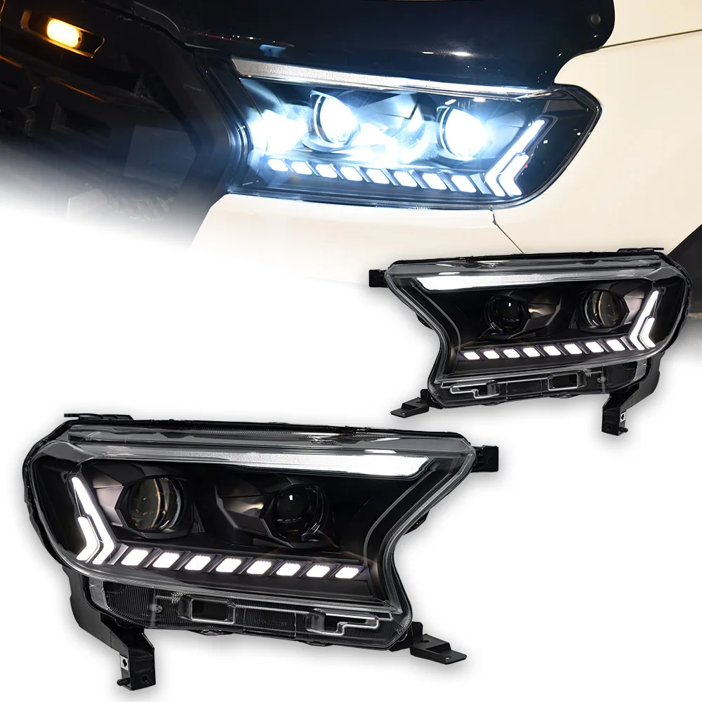 AKD Car Styling Head Lamp for Ranger Headlights 2016-2020 Everest LED Headlight Endeavor LED DRL Hid Bi Xenon Auto Accessories