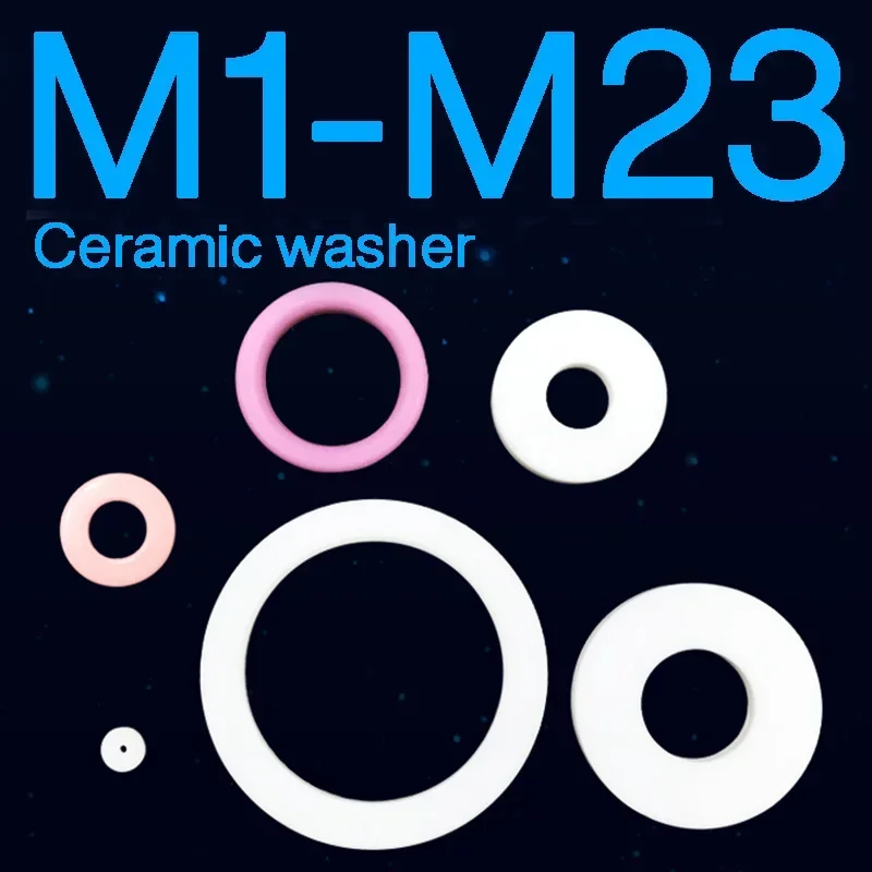 M1 M2 M3 M4 M5 M6 M8 M10 M16 M23 Ceramic Spacer Washer High Temperature Resistant Gasket Sealing Ring Insulating Ceramic Oring