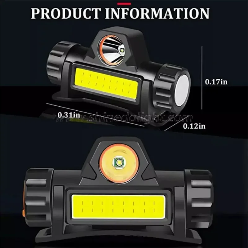 Portable Mini Powerful LED Headlamp XPE+COB USB Rechargeable Hunting Headlight Waterproof Head Torch with Tail Magnetic