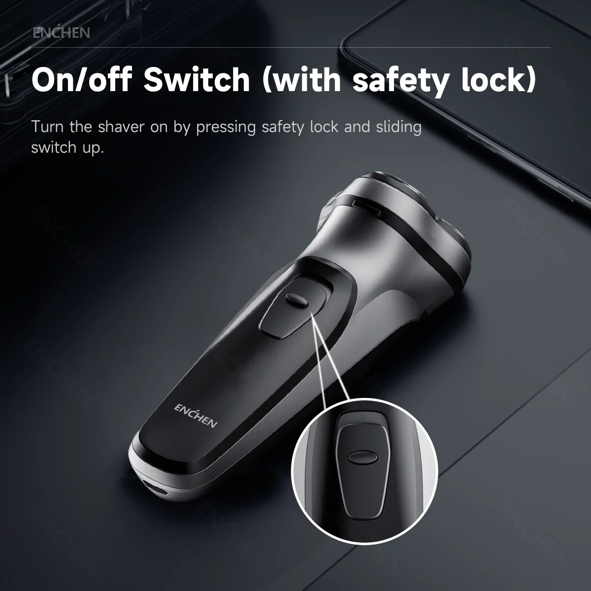 ENCHEN Blackstone Electrical Rotary Shaver for Men 3D Floating Blade Washable Type-C USB Rechargeable Shaving Beard Machine