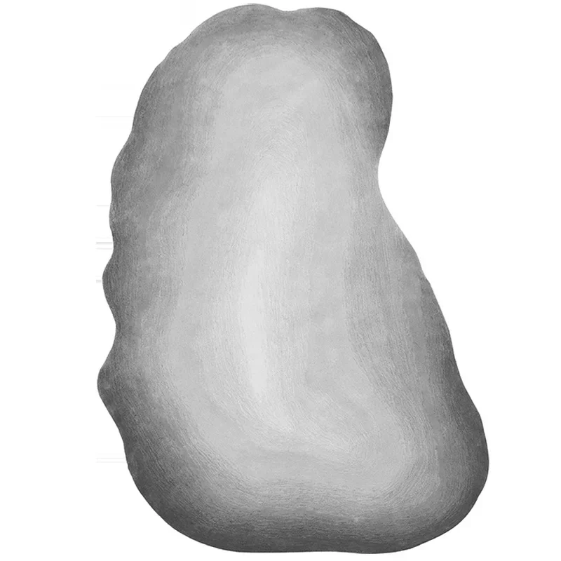 سجادة غرفة معيشة من الصوف غير منتظمة الشكل، غرفة نوم فاخرة باللون الرمادي الداكن والأسود #1