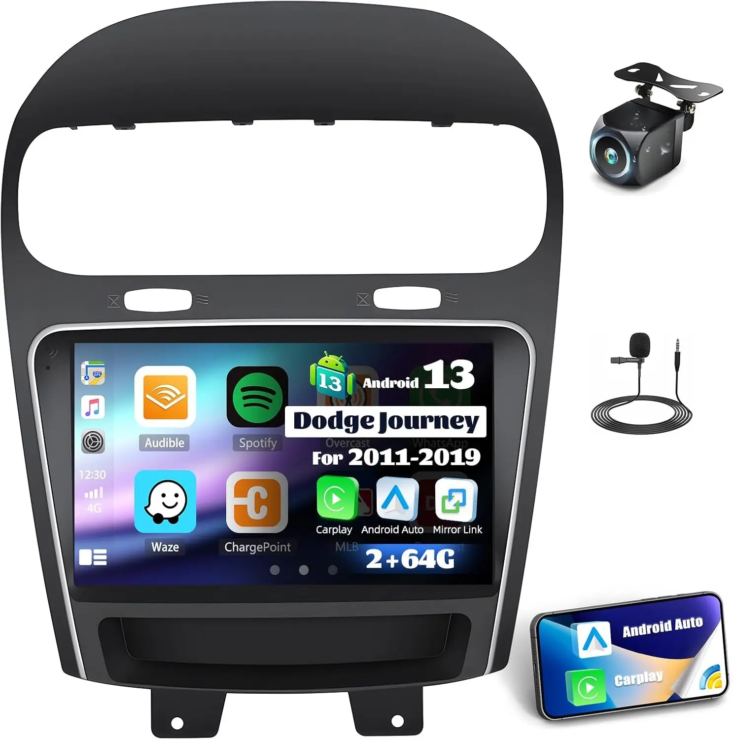 

Android 13 For Dodge Journey Fiat Leap Freemont 2011 - 2020 Car Radio Multimedia Player Navigation 4G+Wifi GPS DSP Carplay Auto