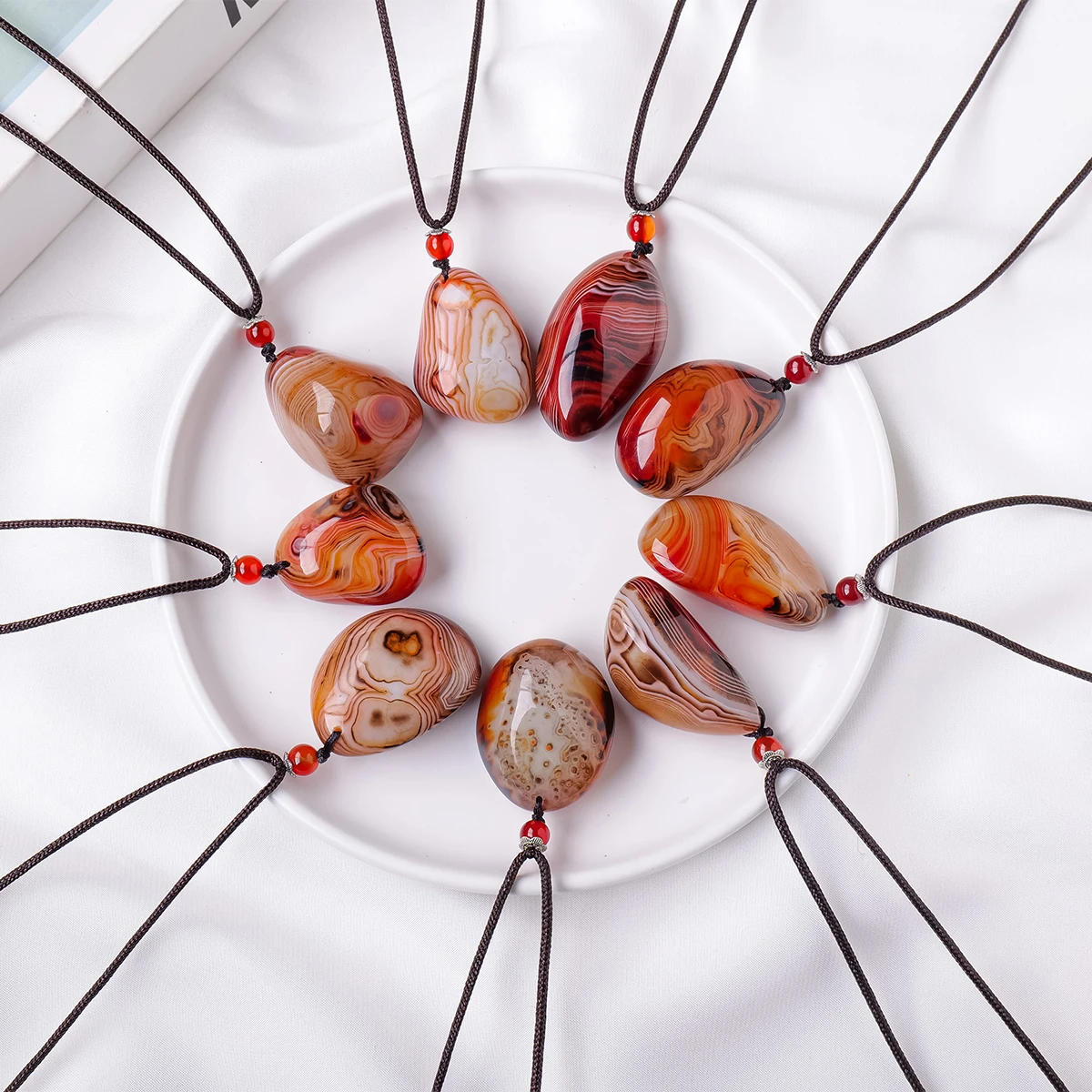 1 قطعة العقيق الكريستال الطبيعي هبط الحجر الخام مصقول على شكل العقيق DIY بها بنفسك مجوهرات هدية عيد #5