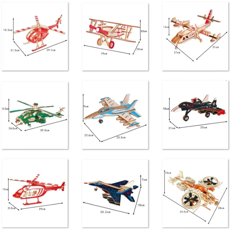 

OUZEY Wooden 3D Fighter Airplane Model Kit - DIY Assembly Jigsaw Puzzle, Handmade Flying Craft Gift for Kids & Children