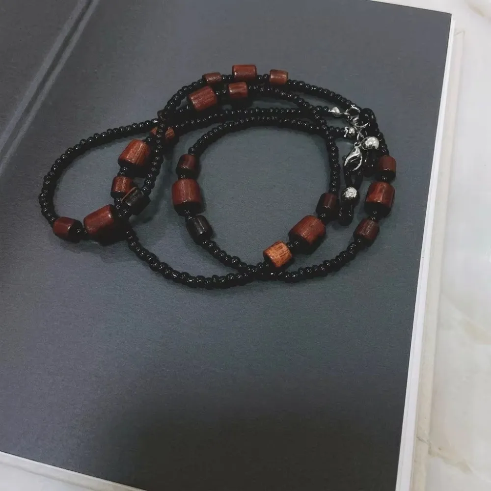 Universal Eyeglass Chain Eyeglasses Anti Drop Eyeglass Retainer Nonslip Cylindrical Wood Beads Beaded Glasses Chain