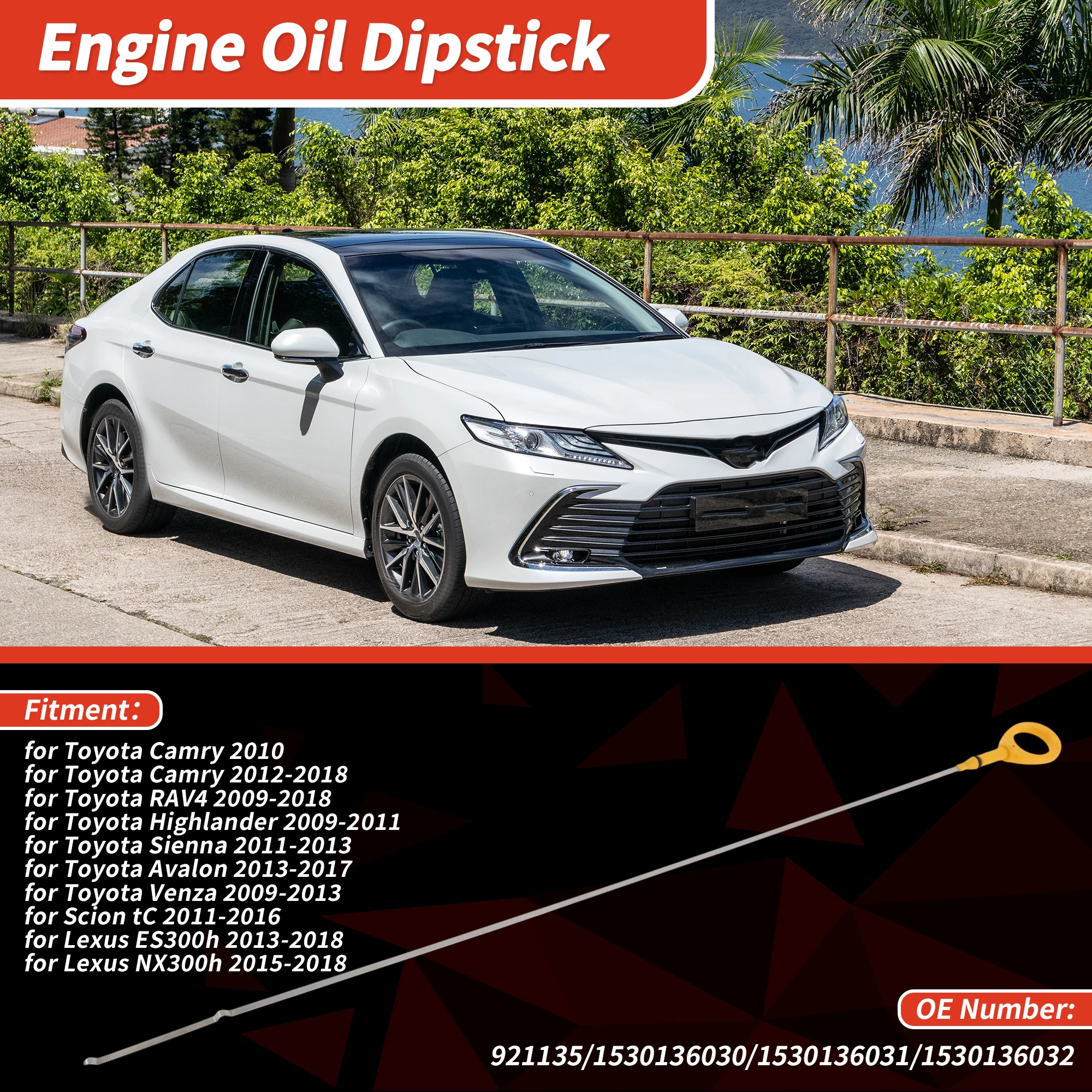 

UXCELL Oil Dipstick No.921135/1530136030 for Toyota Camry Precisely Engineered Fluid