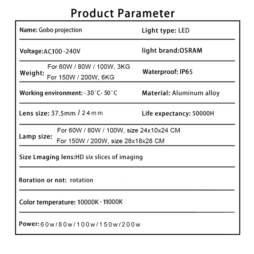 Imagem -02 - Impermeável Rotativa Led Gobo Light Projector Publicidade Exterior Ip65 60w200w