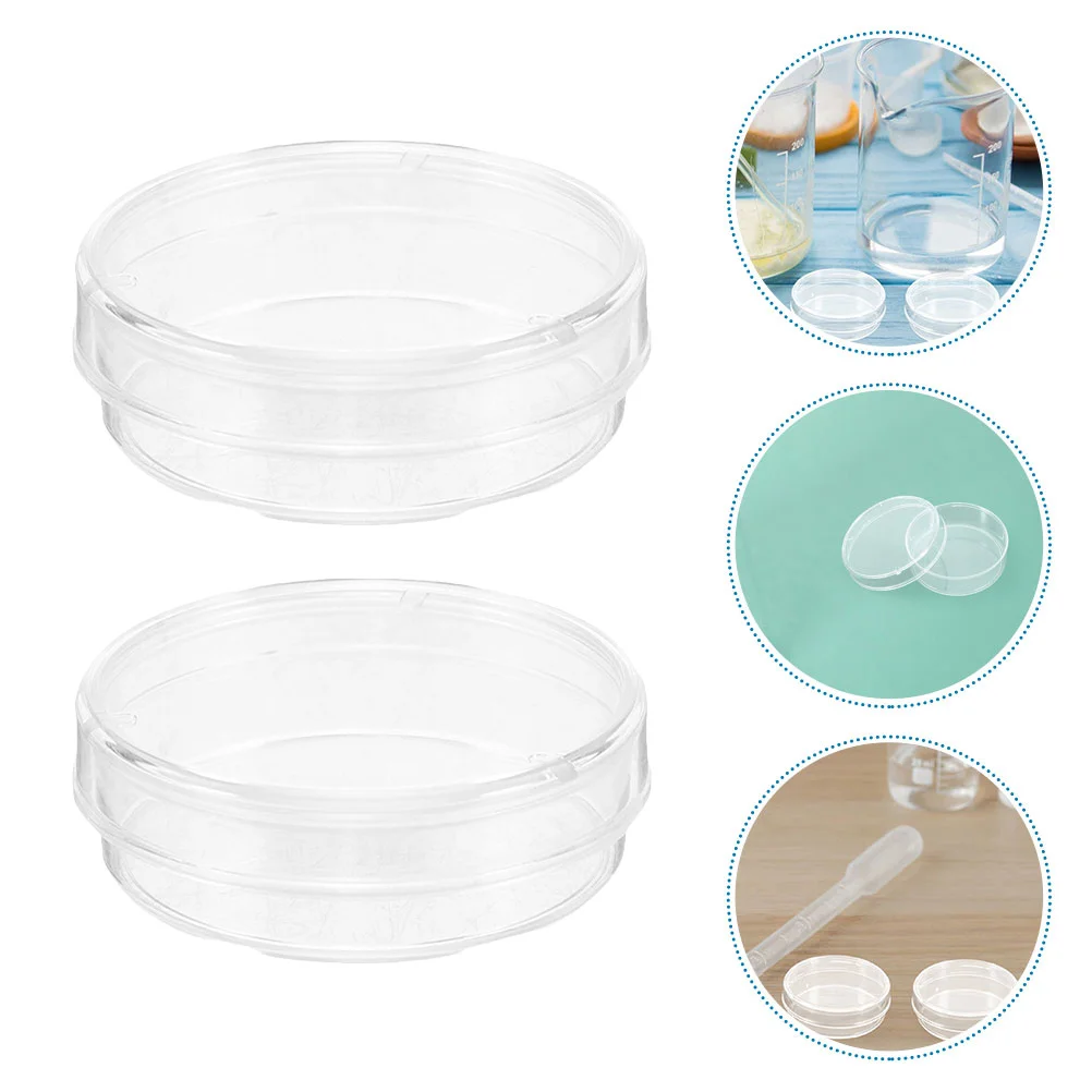 100 قطعة طبق بتري شفاف 35 مللي متر لوحات ثقافة بلاستيكية لتجارب علوم خلية البحث عن الأحياء الدقيقة