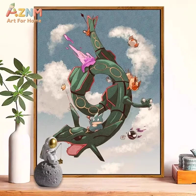 Classic Pokémon Anime Two-dimensional High-end Cute Borderless Canvas Painting Children's Room Corridor Decoration
