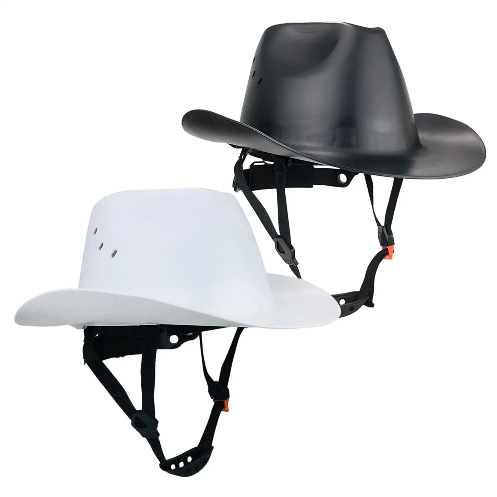 Cowboy Safety Helmet With Built-In Sunglasses HDPE Wide Full-Brim Anti-Collision Hard Hat With Vent Hole for Construction Work