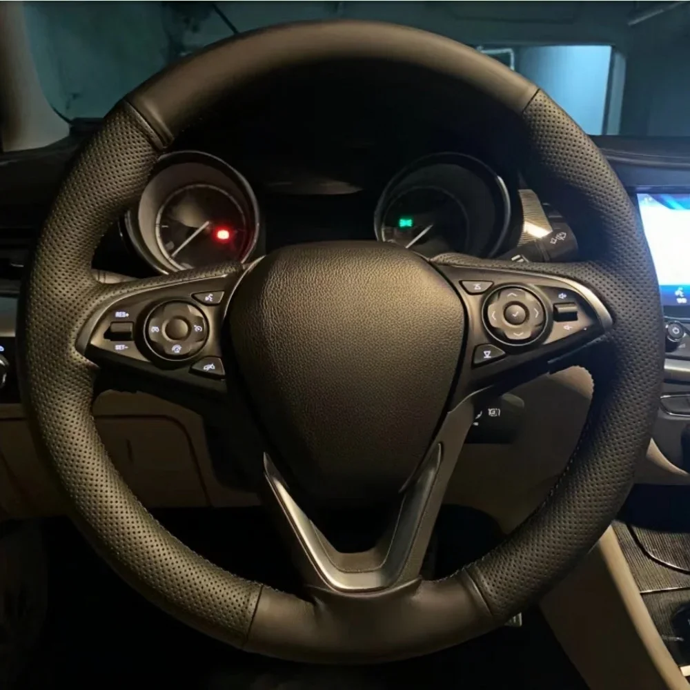

Black Car Steering Wheel Cover DIY Microfiber Leather For Buick Envision 2014 2015 2016 2017 Automotive Interior Accessories