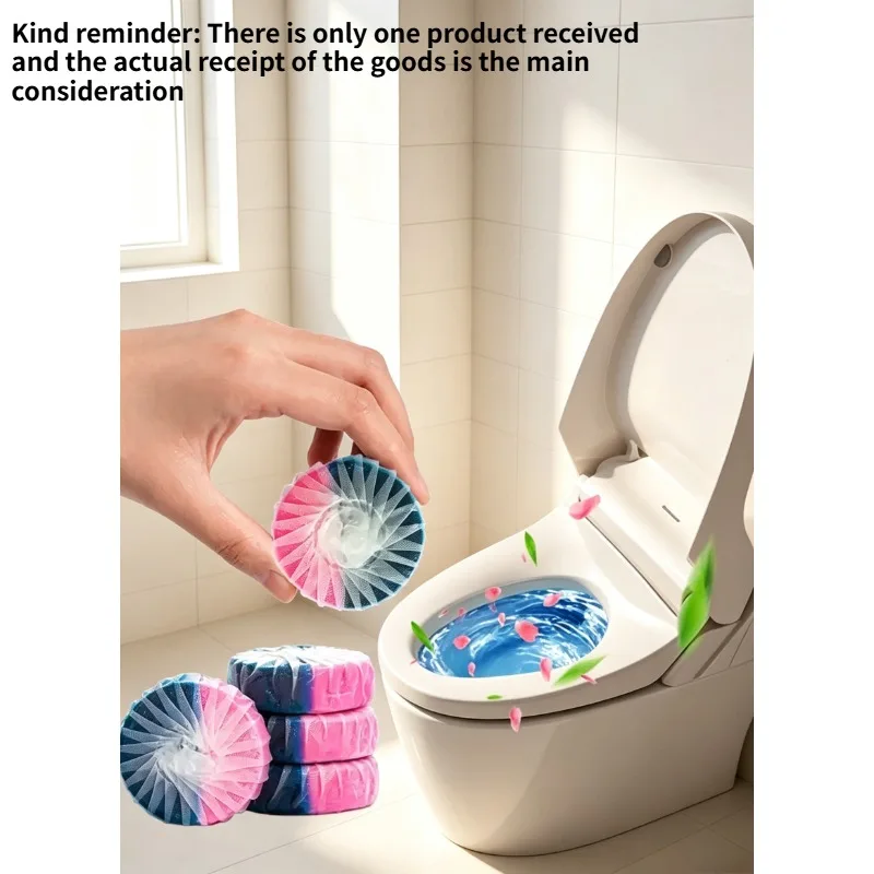 1PC Two-color Blue Toilet Bowl Cleaner Block Rose Scent Automatic Toilet Cleanser Long Lasting Fragrance Toilet Deodorizer