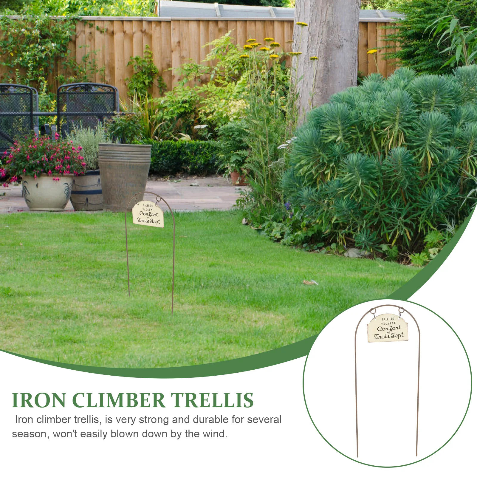 

Регулируемая железная решетка для растений в садовом стиле, поддержка виноградной лозы, рама для скалолазания, уличная и внутренняя U-образная подставка для цветов, ветрозащитная