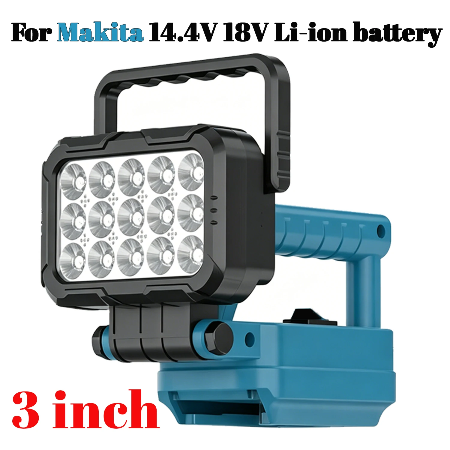 Kabellose LED-Arbeitsleuchte für Makita 14,4–20 V Li-Ionen-Akku, tragbarer USB-Haken, verstellbarer Winkelgriff, Notlicht, ohne Akku – Detail 2