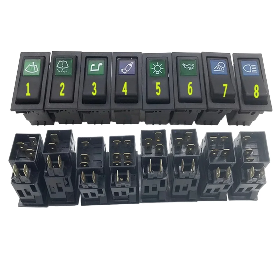 Applicable to Doosan Daewoo DH60/80/150/225/220/300-7 Excavator Windshield Wiper and Headlight Switch Buttons