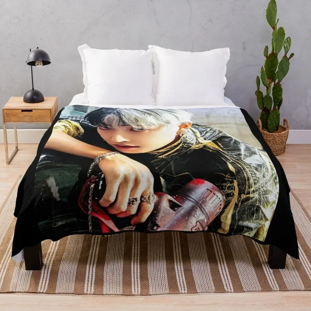 

Hongjoong - Ateez Throw Blanket Cozy Throw Blanket Birthday Gift for Him Her