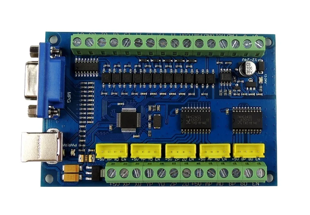 Upgrade CNC MACH3 USB 5 Axis 100KHz USBCNC Smooth Stepper Motion Controller card breakout board for CNC Engraving 12-24V