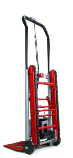 Red Motorized Foldable Crawler Electric Staircase Climbing Battery Trolleyk,Labor-saving Transportation Tool