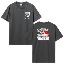 New Short Sleeve Men New Space Battleship Yamato Star Blazers UNCF Japan Manga Anime T-shirt Cotton Tee for Men