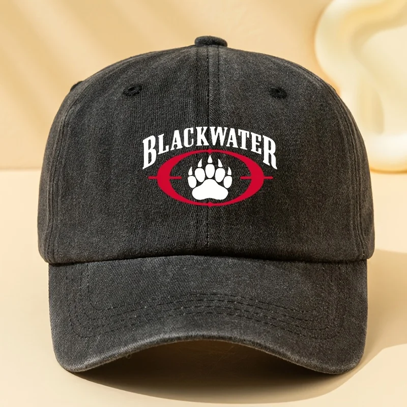Men'S New Summer Black Water Print Baseball Cap, Breathable And Sun-Protective, Casual And Versatile, Hip-Hop Style, Dad Hat for
