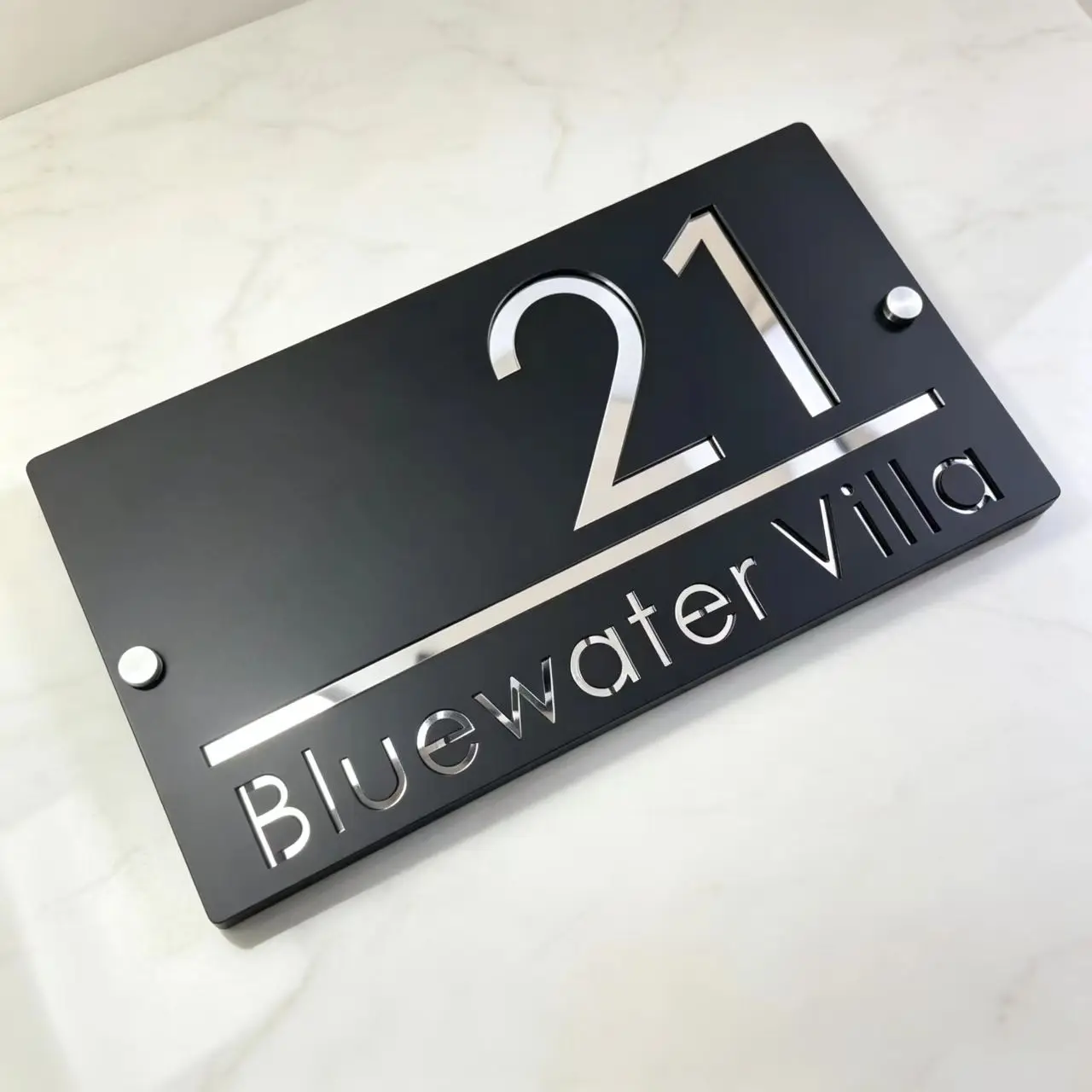 Custom Acrylic Laser-Cut Signs, Outdoor House Numbers, Personalized House Number Plates for Homes and Hotels view 4