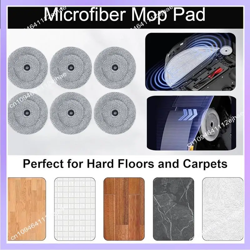 N83R Mop Cloth Pads Replacement Forroborock Saros 10 / G30 Vacuum Cleaner Parts Reusable Washable Mop Pad 12PCS