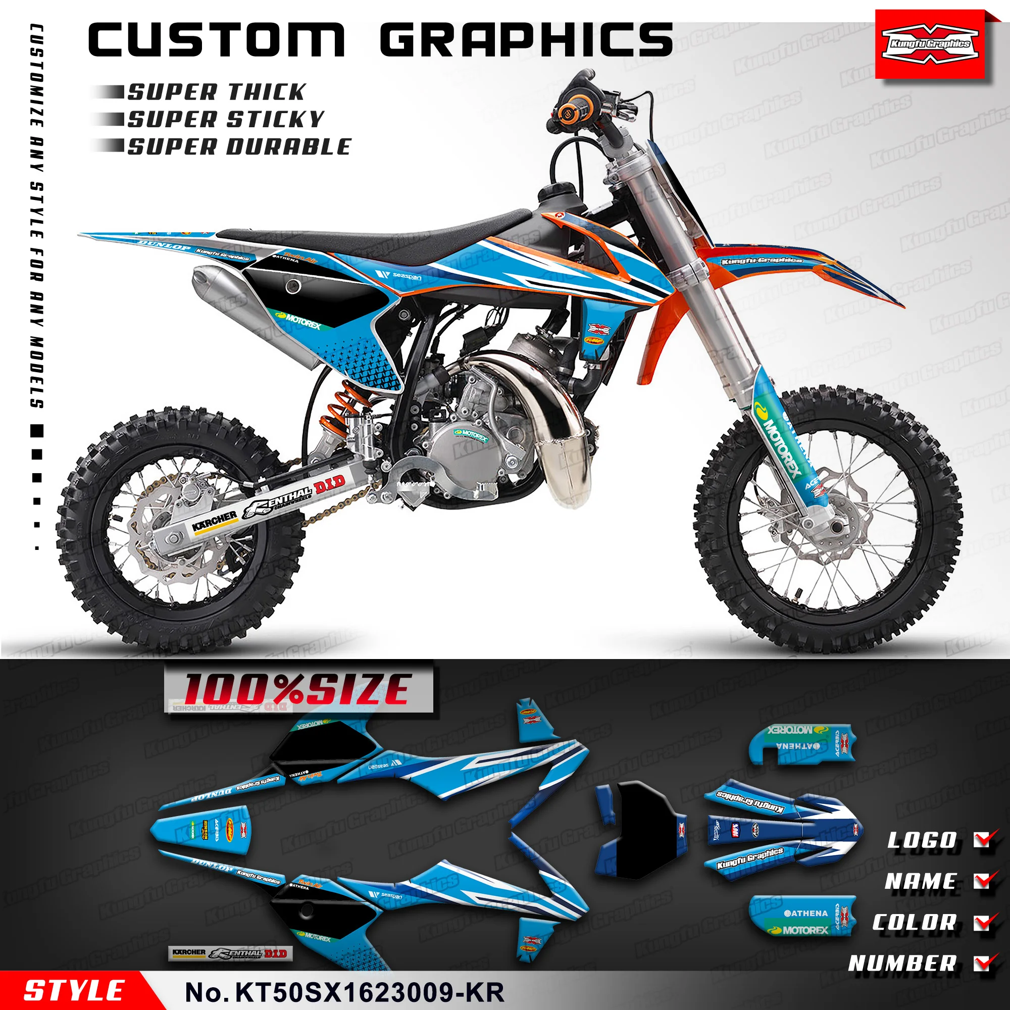 Racing Graphics Wrap Sticker Kit for KTM SX 50 2016 2017 2018 2019 2020 2021 2022 2023, KT50SX1623009-KR