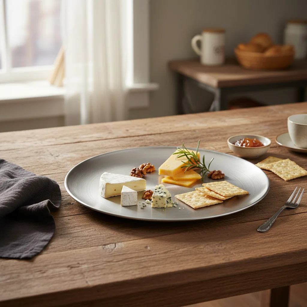 14/17/20/23/26CM Gold Silver Tableware Fruit Meat Bone Spitting Dish Round Plate Shallow Tray Metal Dining Disc