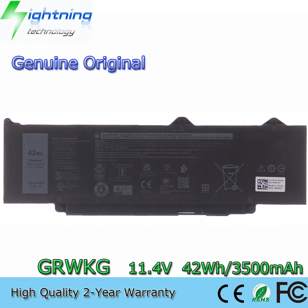 GRWKG New Genuine 42Wh Laptop Battery for Dell Precision 15 3580 5CHPK JHH2C Series NKXK7 V7TXF