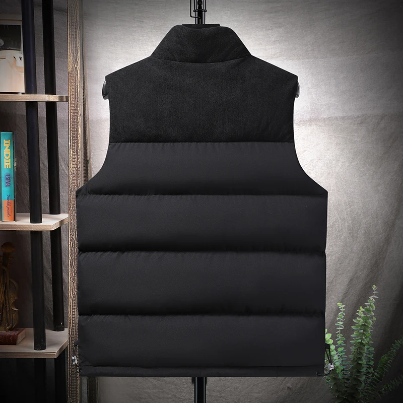Outdoor High-quality Sports Fitness Running Windproof Warm Sleeveless Vest Fashionable Versatile Trendy and Thick Corduroy Vest