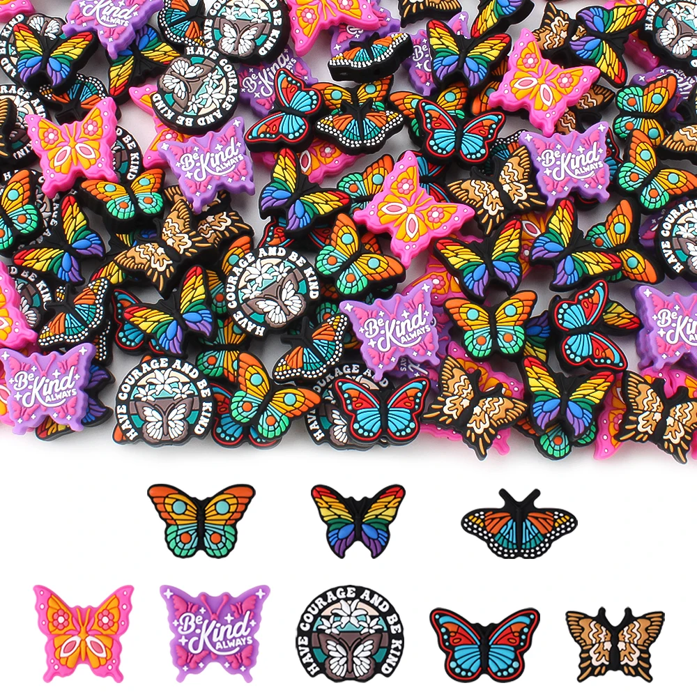 5/10pcs Focal Silicone beads Cute Butterfly Shape for Pen Decoration Jewelry Accessories DIY Keychain Bracelet Creative Gifts