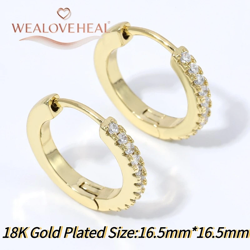 ohrringe damen,ohrringe,Trendige rechteckige Mikro-Zirkonia-Huggie-Ohrringe, 18K vergoldetes Messing, geometrische Creolen, Piercing-Schmuck, Damengeschenk – Detail 26