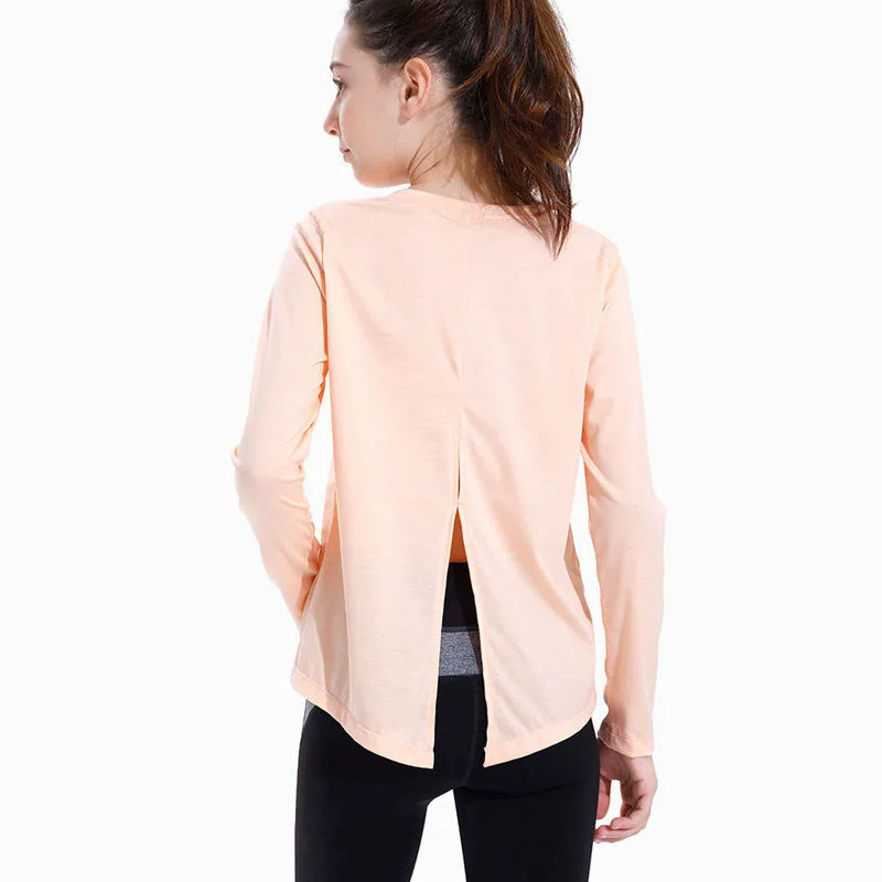 Breathable Nylon Kids & Adult Yoga Shirts Parent-Child Loose-Fit Long Sleeve Top for Yoga Running Sports Quick-Dry Activewear