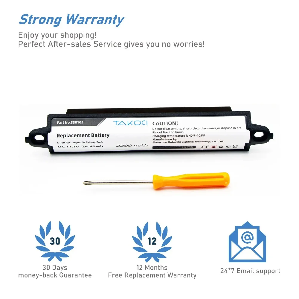 

Replacement Battery for BOSE 404600, Soundlink, Soundlink 2, SoundLink 3, Soundlink II, SoundTouch 20 330105, 330105A, 330107